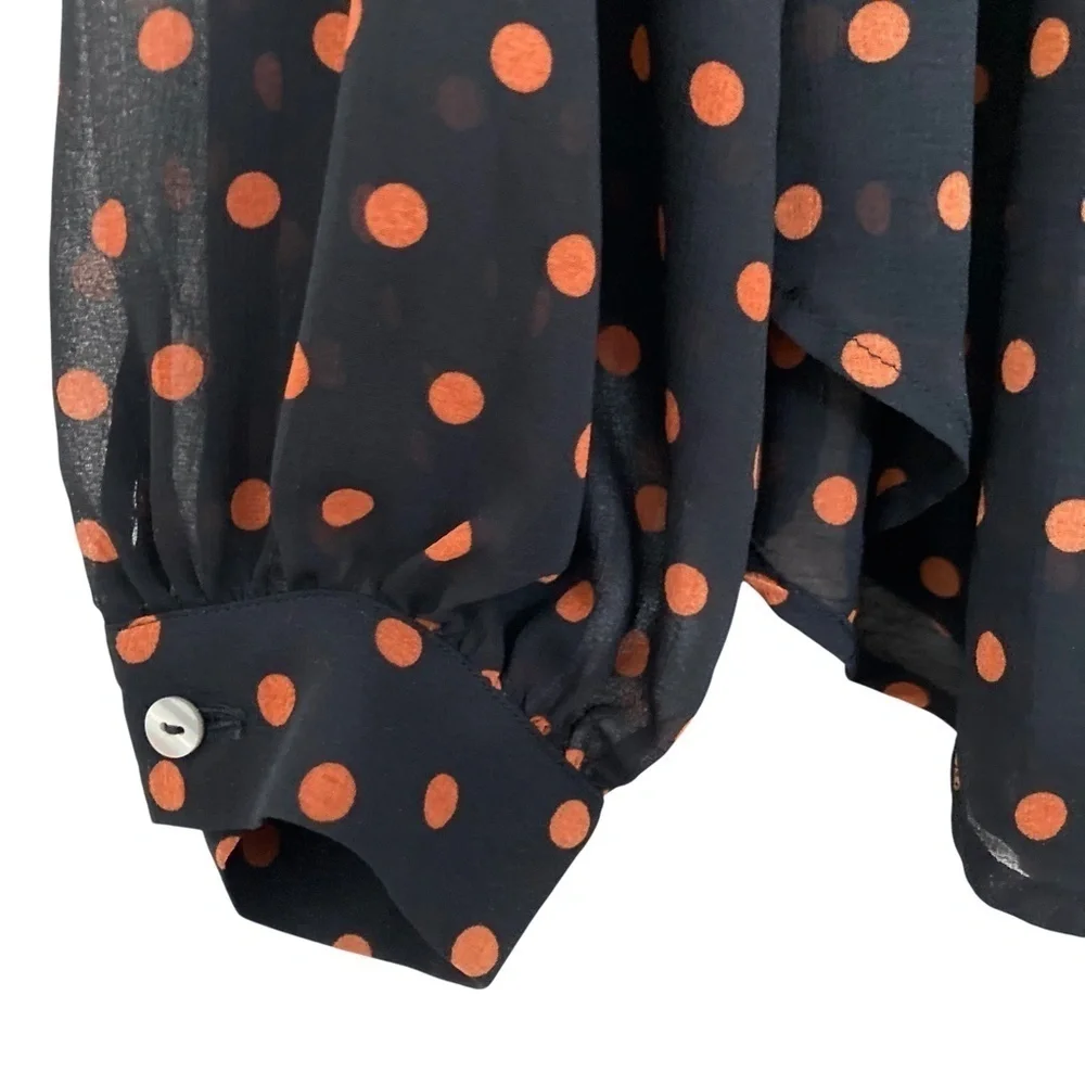 FREE PEOPLE Ciara Polka Dot Button Up Shirt Blouse NEW!